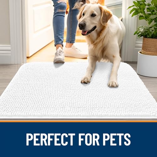 OLANLY Dog Door Mat for Muddy Paws 59x35, Super Absorbent Chenille Mud Mat by OLANLY - Used condition - Image 6