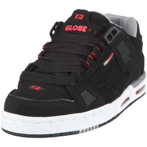 Image of Globe Sabre Nubuck 2, Men's Skateboarding Shoes, Black (Noir /Black /Neutral Grey /Red), 10.5 UK (45 EU)