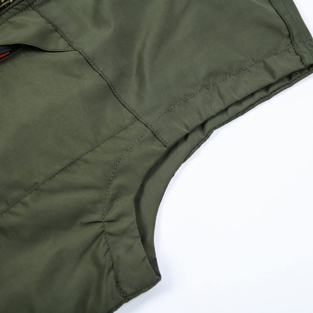 Chaleco para Hombre Chaleco Multibolsillos Sin Mangas Cuello Alto Chaqueta Exterior De Secado Rápido para Fotógrafos Periodistas Pescadores