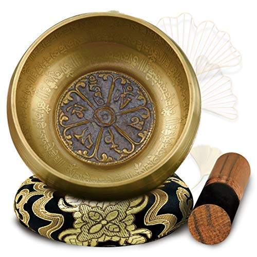 Soundance 4.7'' Tibetan Singing Bowl Set for Meditation...