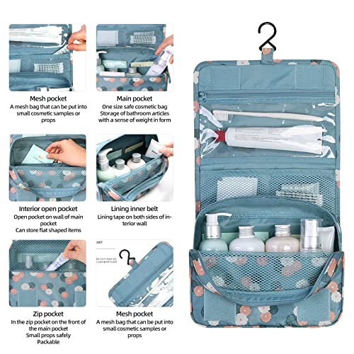 Bligo Portable Hanging Toiletry Bag- Oxford Cloth Material Travel Makeup Pouch Waterproof, Smart Hook Super Large Capacity Makeup Organizer Bag, Suitable For Leisure Travel,Girl, Lady #TOP5