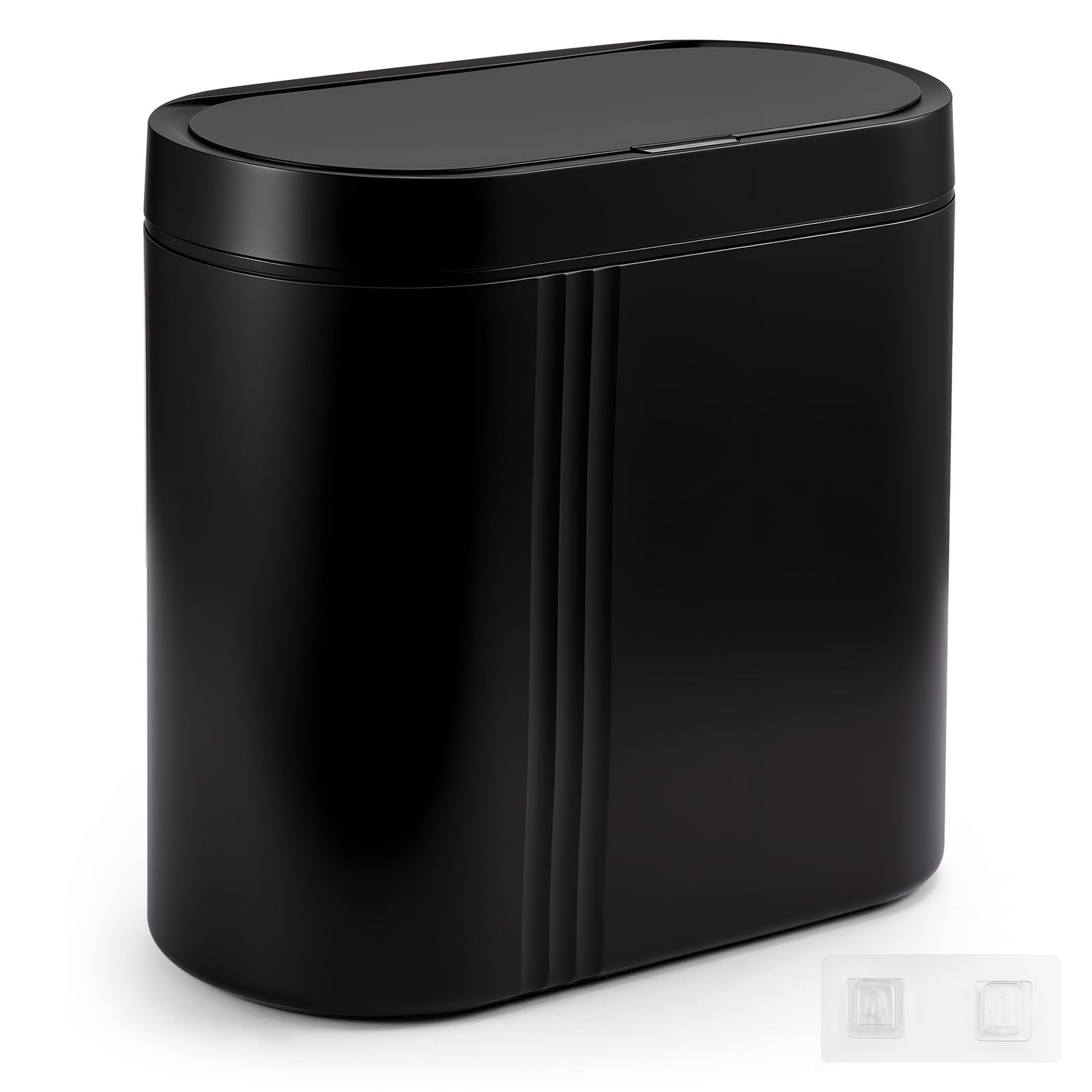 M.J COMFY-LIFE 2 Gallon Automatic Sensor Trash Can, 7.5L Smart Motion Activated Garbage Bin with Lid, Waterproof Office/Kitchen/Bathroom Trash Can, Touchless Silent Operation (Black)