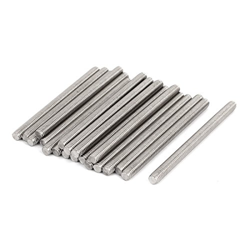 sourcing map Aste M6 x 80mm completamente filettate barra Hardware in acciaio inox 304 20pz.