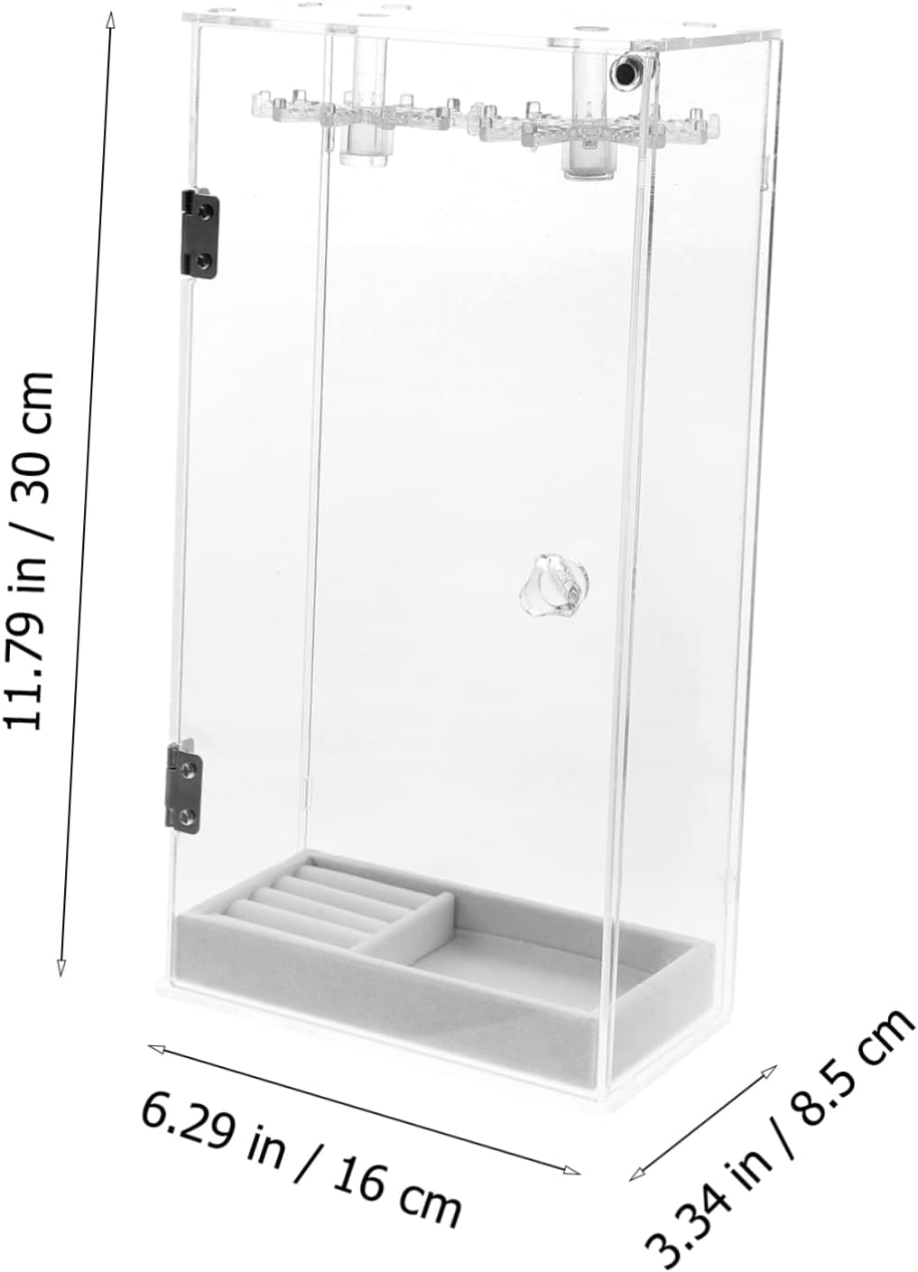 Rotatable Acrylic Jewelry Display Rack with Hooks Clear Necklace and Earring Organizer Stand Dustproof Pendant Storage Holder for Home and Retail Use