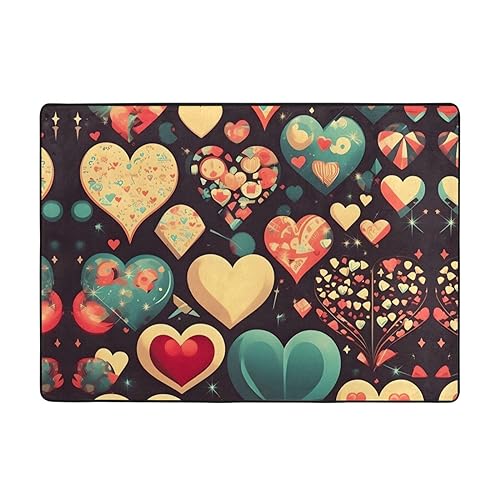 Heart Crush Flower Carpet 80x58 Inches - Comfortable, Soft,