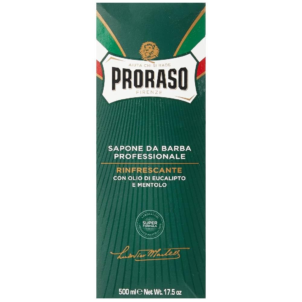 6 x Proraso Jabón de Afeitar Tube Jabón Shaving Soap eukalyptusöl y Mentol 500 ml