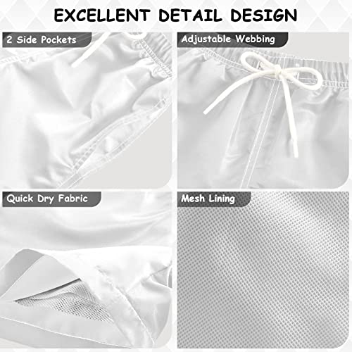 White Boys Swim Trunks Summer Toddler Beach Board Shorts Kids Swimsuit Swimwear 4T3