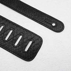 Sangle de guitare réglable en cuir synthétique pour guitare basse acoustique, électrique, mandoline, 6,5 x 160 cm Noir - Les Beatles, Paul McCartney, John Lennon, RIngo Starr, George Harrison Sangle de guitare réglable en cuir synthétique pour guitare basse acoustique, électrique, mandoline, 6,5 x 160 cm Noir – Image 5