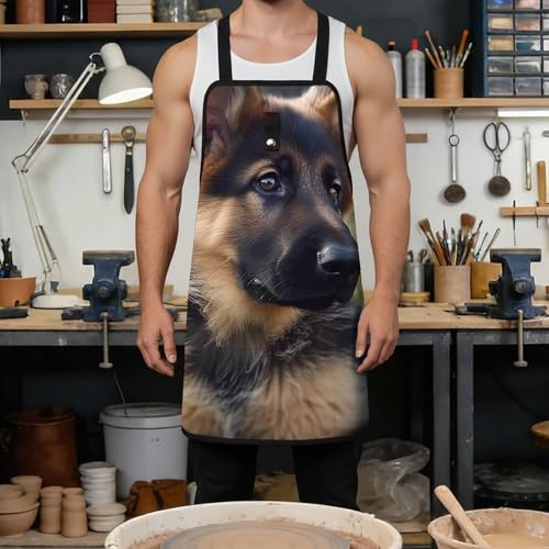 Delantal de trabajo con diseño cachorro pastor alemán miniatura 4