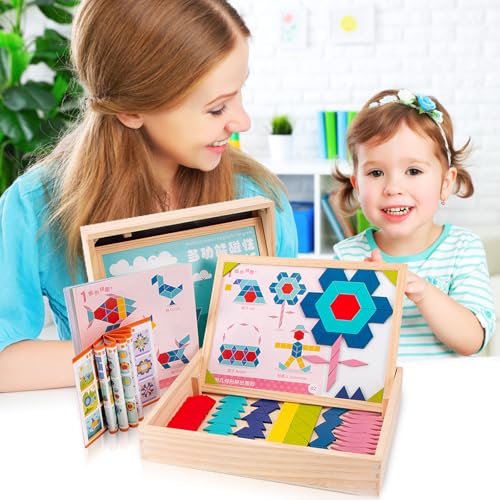 Puzzle de formes magnétique multicolore et jeu de mémoire éducative