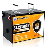 batterie 48v 20ah 【10 Jahre Lebensdauer& 3000 Zyklen】: ECO-WORTHY lifepo4 Akku 50Ah mit 3000 Zyklen, und behalten nach 3000 tiefen Zyklen 80% von Kapazität.jede Lithiumbatterie kann mehr als 10 Jahre lang betrieben werden, was im Vergleich zu Blei-Säure-Batterien mehr als achtmal länger ist. Blei-Säure-Batterien halten normalerweise nur 300-400 Zyklen.