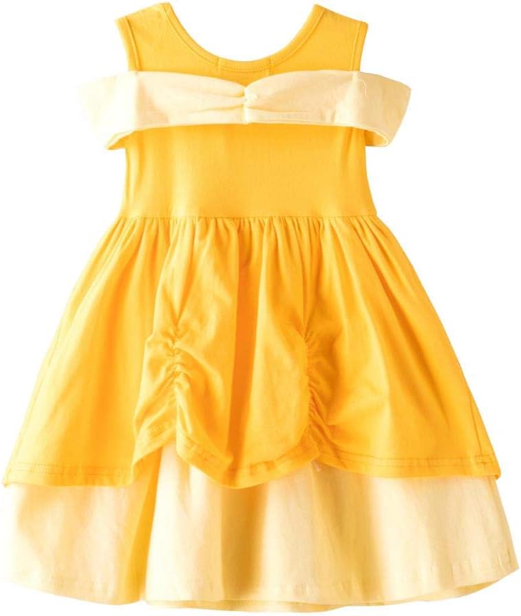 Dressy Daisy Beauty Princess Costume for Little Toddler Girls Halloween Birthday Party Dress Up Fancy Outfit Yellow Size - Image 2