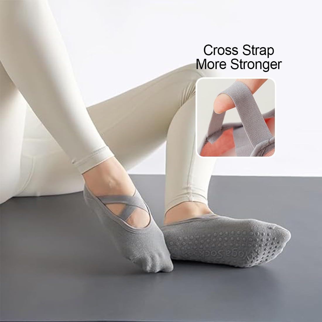 Lot De 2 Paires De Chaussettes De Yoga Et De Pilates Antidérapantes Pour Femme U2013 Chaussettes