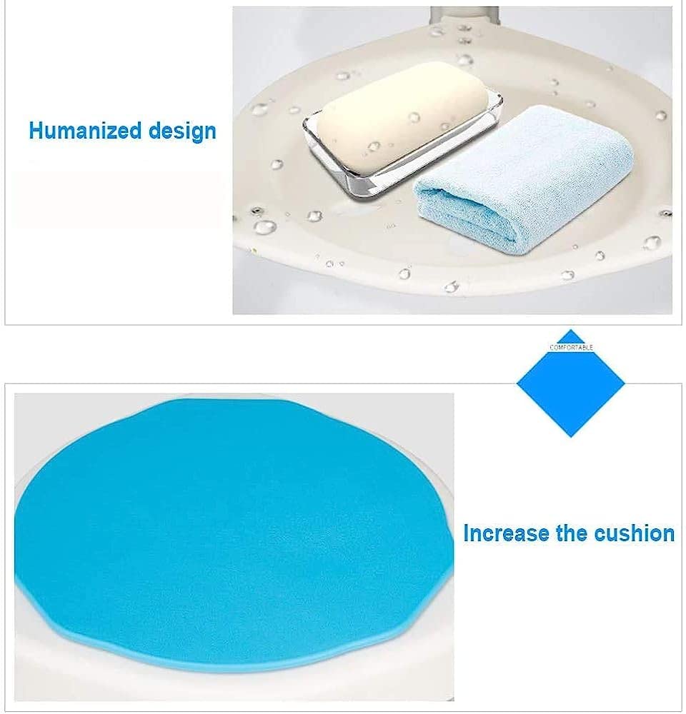 Taburete de ducha ajustable de aleación de aluminio de 360° para ancianos y discapacitados, asiento giratorio antideslizante para ayuda de baño y artículos de seguridad para el hogar