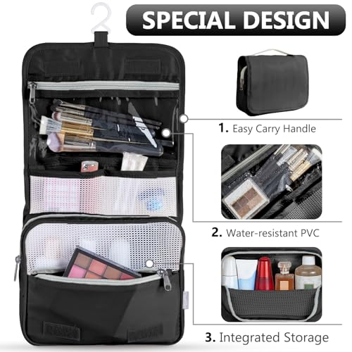 Image of 8 Set Packing Cubes for Travel, Gifts for Men,Anti-Tearing Suitcase Organizer for Luggage with Shoe & Hanging Toiletry Bag, OlarHike Vacation Accessories for Cruise, Travel Essentials for Men, Black