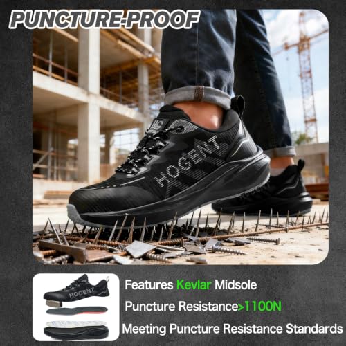 Hogent Steel Toe Shoes for Men, Lightweight Slip Resistant Work Shoes - image 4