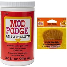 Mod Podge CS11203 Waterbase Sealer, Glue & Decoupage Finish, 32 oz, Gloss & Paint Brush Applicator, 24960 2.25-Inch