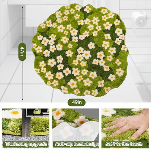 Tapete 3D Moss redondo verde 124x124 cm miniatura 2