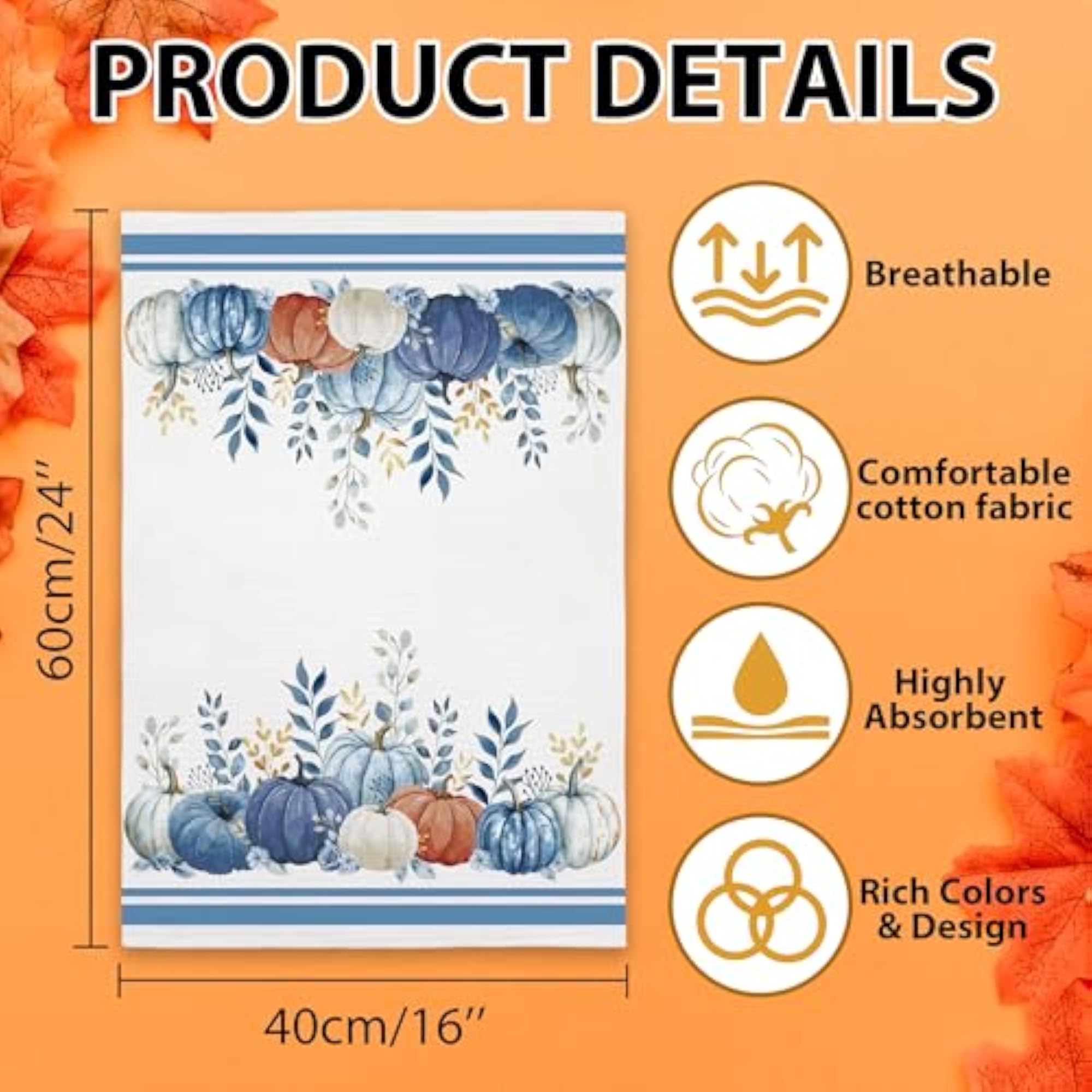 Fall Kitchen Towels, Autumn Decorative Hand Towels