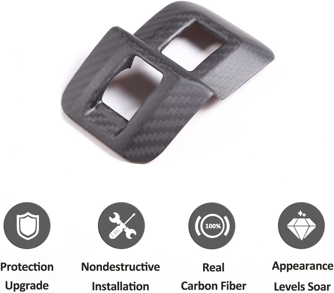 100% Real Carbon Fiber Car Indoor Tailgate Switch Button Cover Trim Sticker for Subaru BRZ Toyota 86 2022 (Matte Carbon Fiber)