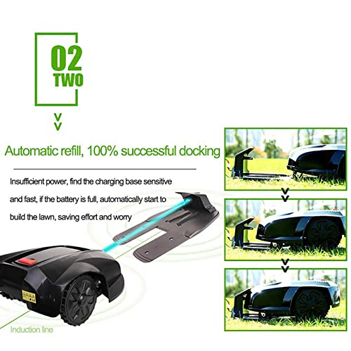 Battery Powered Lawn Mower, Automatic Robotic Lawn Mower, 800㎡ Mowing Range, Can Climb 28° Slope, Anti-Collision And Automatic Recharging Function #TOP3