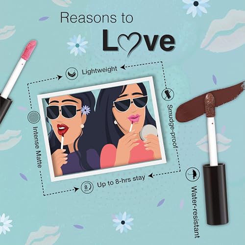 Image of Dazller Lip Colour Lipstick Combo Pack of 6|Vibrant Matte Liquid Lipstick for Women|Long Stay|Smudge-Proof|Non-Transfer|Spicy Nudes|16.8g