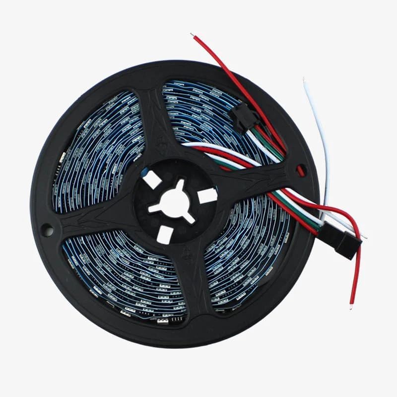 Image of Electrobot WLED Sound Reactive Combo Kit: Pre-Soldered ESP32 with MAX4466 Mic, 5m WS2812B LED Strip, 5V 5A Power Adapter, and 3D Printed Case Control from Phone