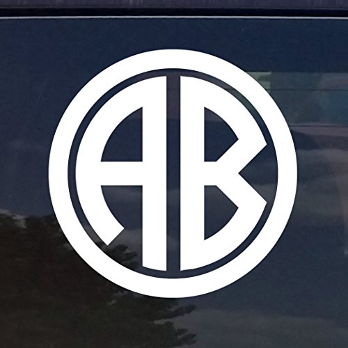 Two Pack Bundle Custom Personalized Vine Monogram Initials Sticker Decal Compatible With Cups, Laptops, Tumblers, Car Windows (Glitter Available) #TOP7