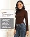 WOWENY Womens Fashion Turtleneck Long Sleeve Thermal Shirts Slim Fit Soft Base Layer Underwear Tops Coffee M