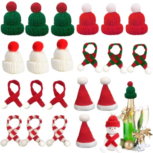 xianshi Mini Weihnachtsmützen,21 Stück Weihnachtsdeko...