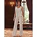 IGQ 3PC Pants Suits Mother of Bride Dressy Long Sleeve Sparkly Sequin Wedding Guest Formal Outfit Plus Size Blue Size 4