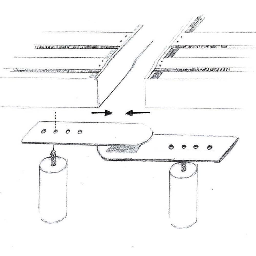 BELLECOUR Kit de Jonction pour Sommiers Universel, Lot de Deux Sets | Système Breveté avec Velcros Mâle/Femelle, Transforme deux lits simples en un lit double