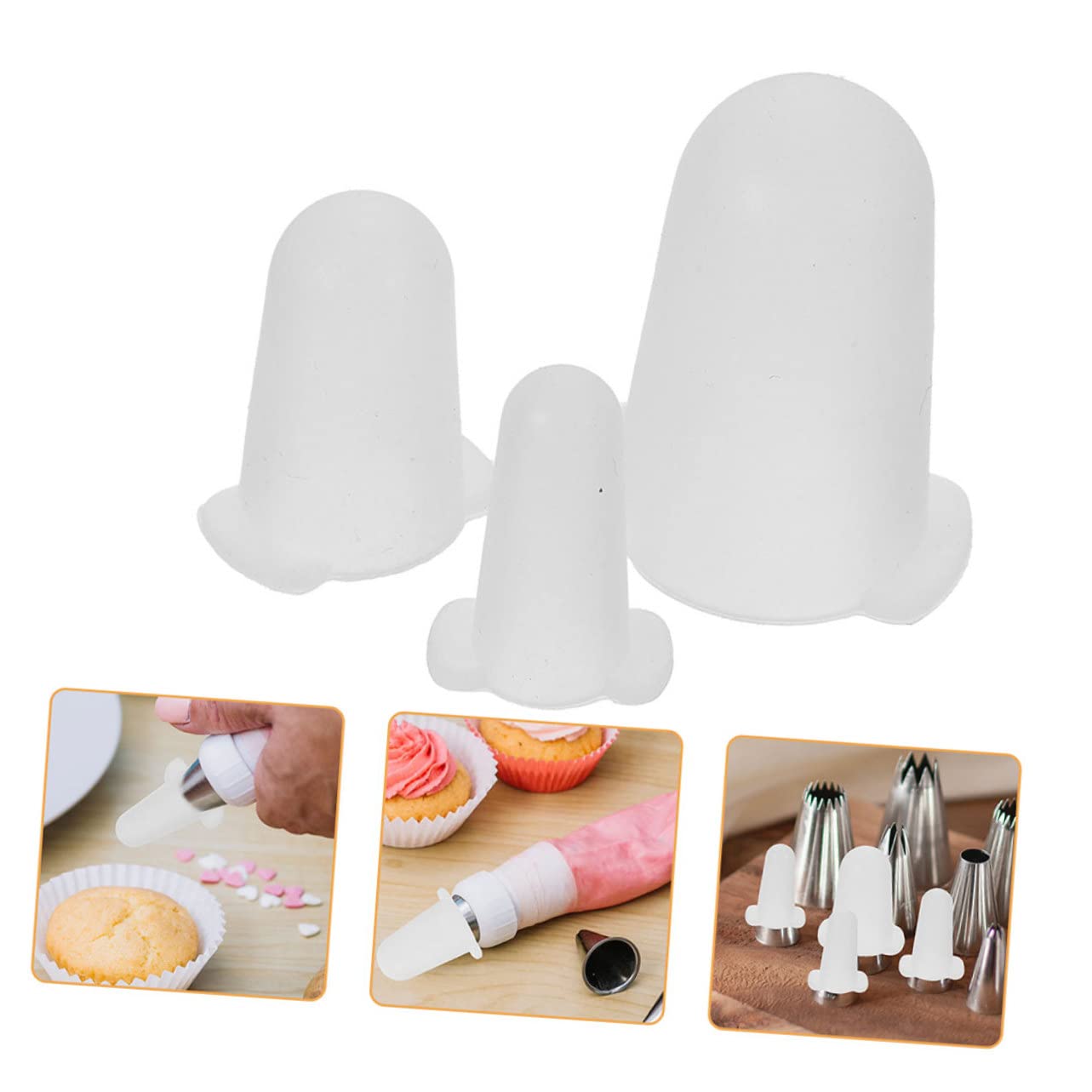 De Puntas para Decorar Pasteles Silicona Flexible 3 Tamaños (pequeño, Mediano, Grande) Reutilizables para Manga Pastelera Protección y Decoración En Repostería Juego 6 Piezas