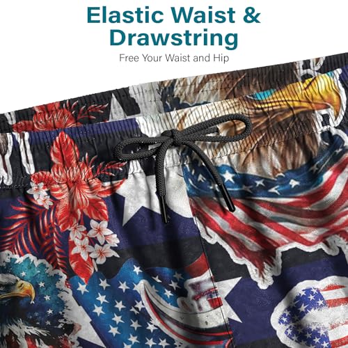 Mens Swim Trunks 7 Inch with Compression Liner 2 in 1 Quick-Dry Swimwear, Elastic Waistband and Phone Pocket4