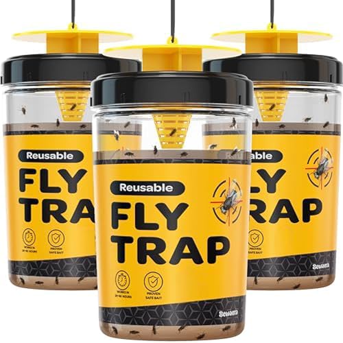 Outdoor Fly Trap [Set of 3] Fly Traps with Dissolvable