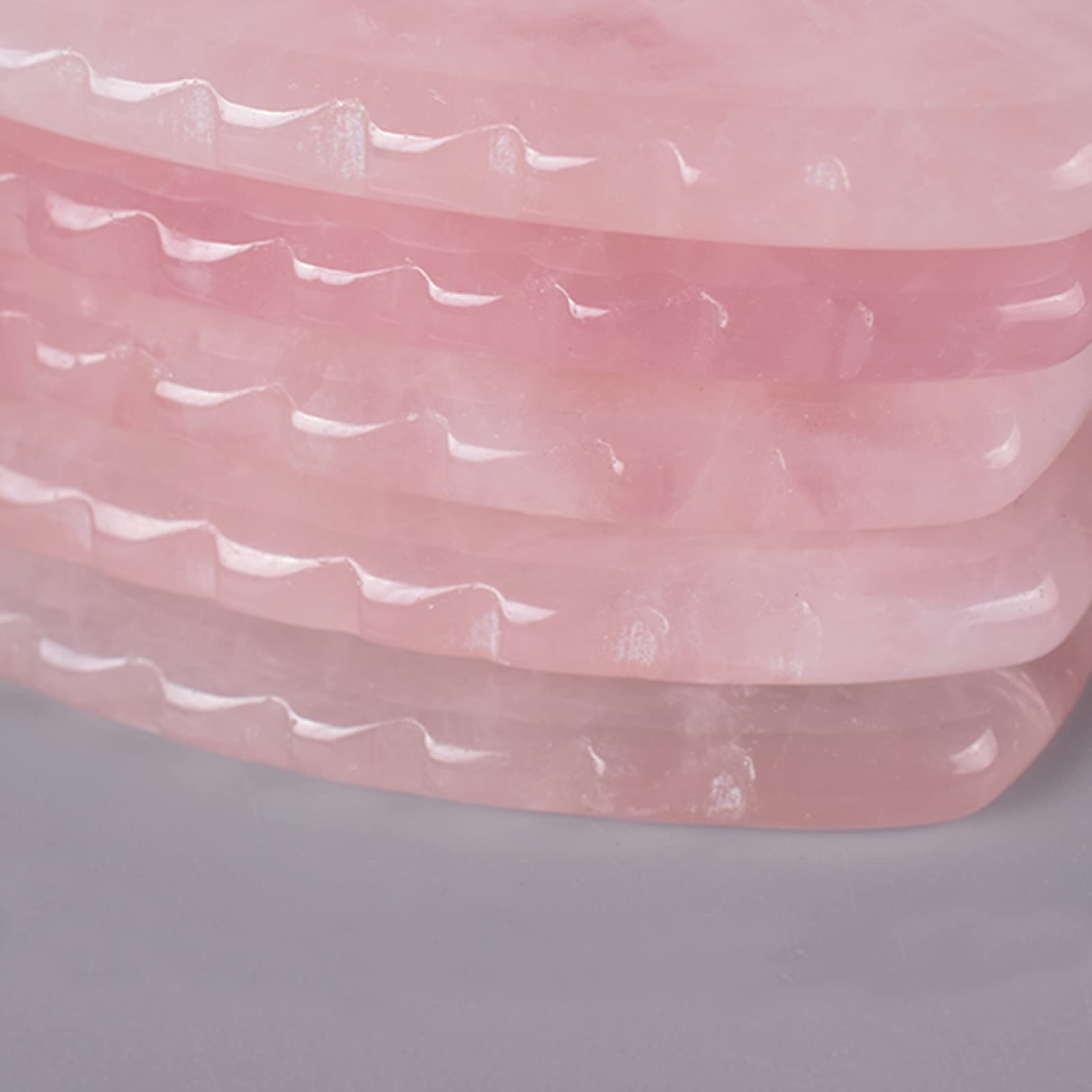 Cuarzo Rosa Natural Amor-Corazón Masaje Diente de Sierra Gua Sha Herramienta Raspado Cuello Cuidado de la Cara Cristal Piedra Salud Masajeador Corporal, 1 Piezas Inicio Colecciones