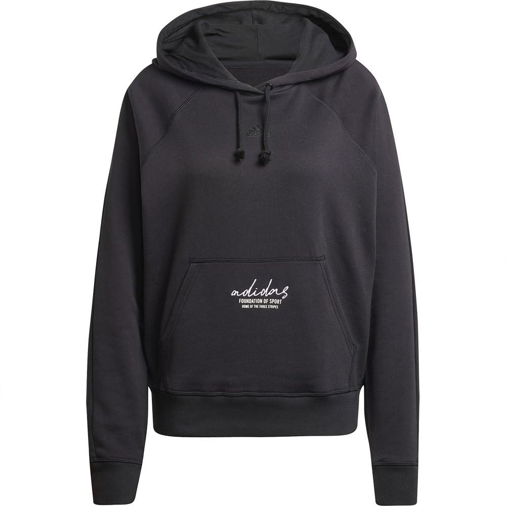 Adidas Signature Graphic Embroidery French Terry Loose Hoodie Felpa con Cappuccio Donna (Pacco da 1)