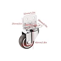 Vista 2 de Plate Casters Rubber Furniture Caster,Right Angle Mute Swivel Wheel,l Type Rubber Swivel Castor Wheel,360 Degree Rotating Swivel Casters,Suitable