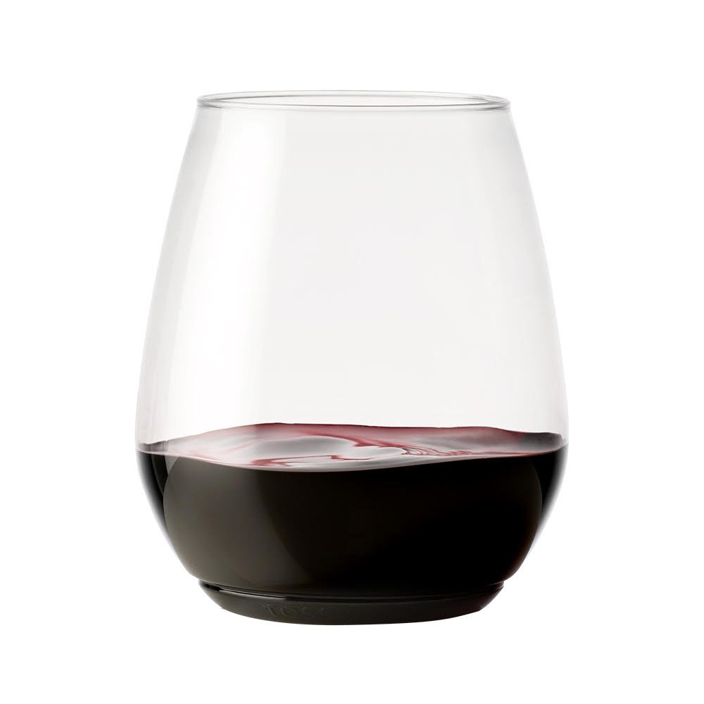 TOSSWARE 18oz Tumbler - Recyclable Wine Plastic Cup - Set of 12 - stemless, shatterproof and BPA-Free Wine Glasses