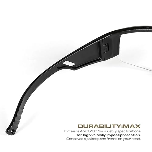 Miniatura 6 de Glove Station Optic Max - Gafas de seguridad antivaho para hombres y mujeres, gafas de trabajo de seguridad con 3 lentes intercambiables
