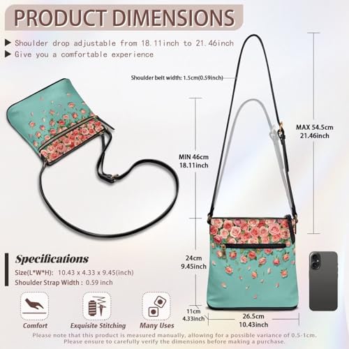 Image of Leather Purses for Women, Leather Hobo Bags for Women Travel Sling Purse Triple Zippered Pockets Shoulder Bag