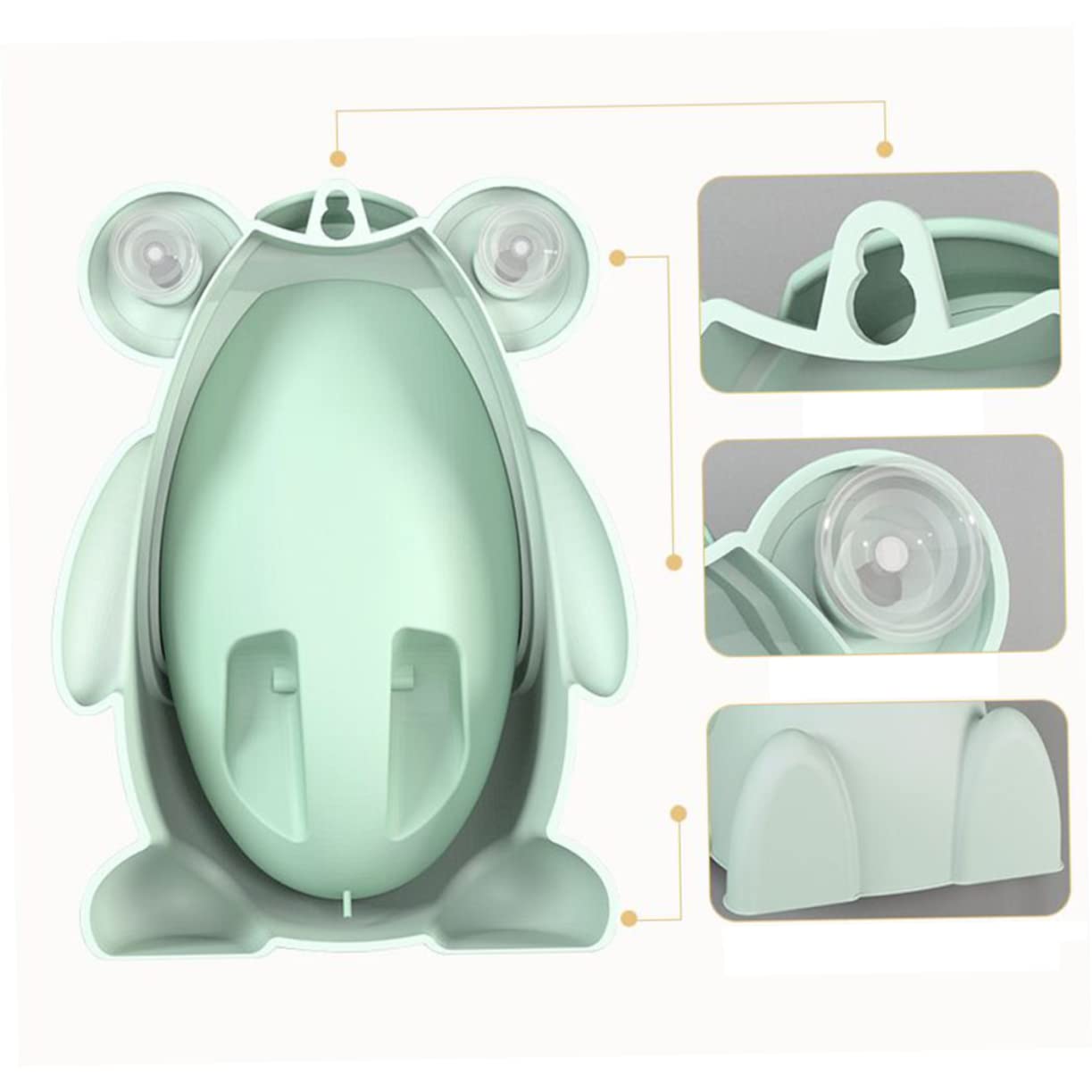 1pc Boy Girl Cartoon Frog Standing Potty Urinal for Boys Cute Potty Training Pee Trainer Installation Options Light Green Fun Adorable for Toddlers