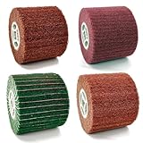 4 Pcs Abrasive Drawing Burnishing Wheel, Stripping Drum Polishing Wheel with Sandpaper, 4.7