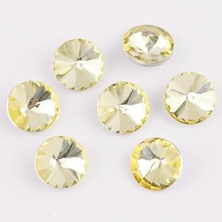 Anevous 60 unidades de piedras preciosas de 6 mm de cristal de 6 mm para manualidades, decoración de uñas, ropa, fundas para teléfono móvil, color amarillo claro