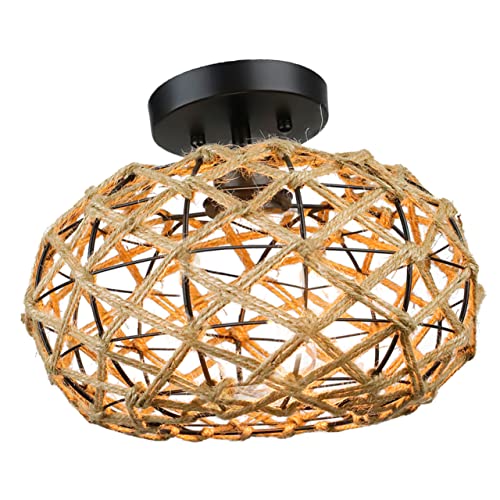 Plafonnier rustique avec large compatibilité E27 pour supprimer les zones d'ombre