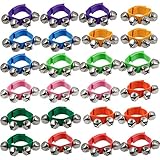 Happy Trees Band Wrist Bells, 9' Wrist Shaking Jingle Bells, Adjustable Ankle Bell Toys for Kids, 24...