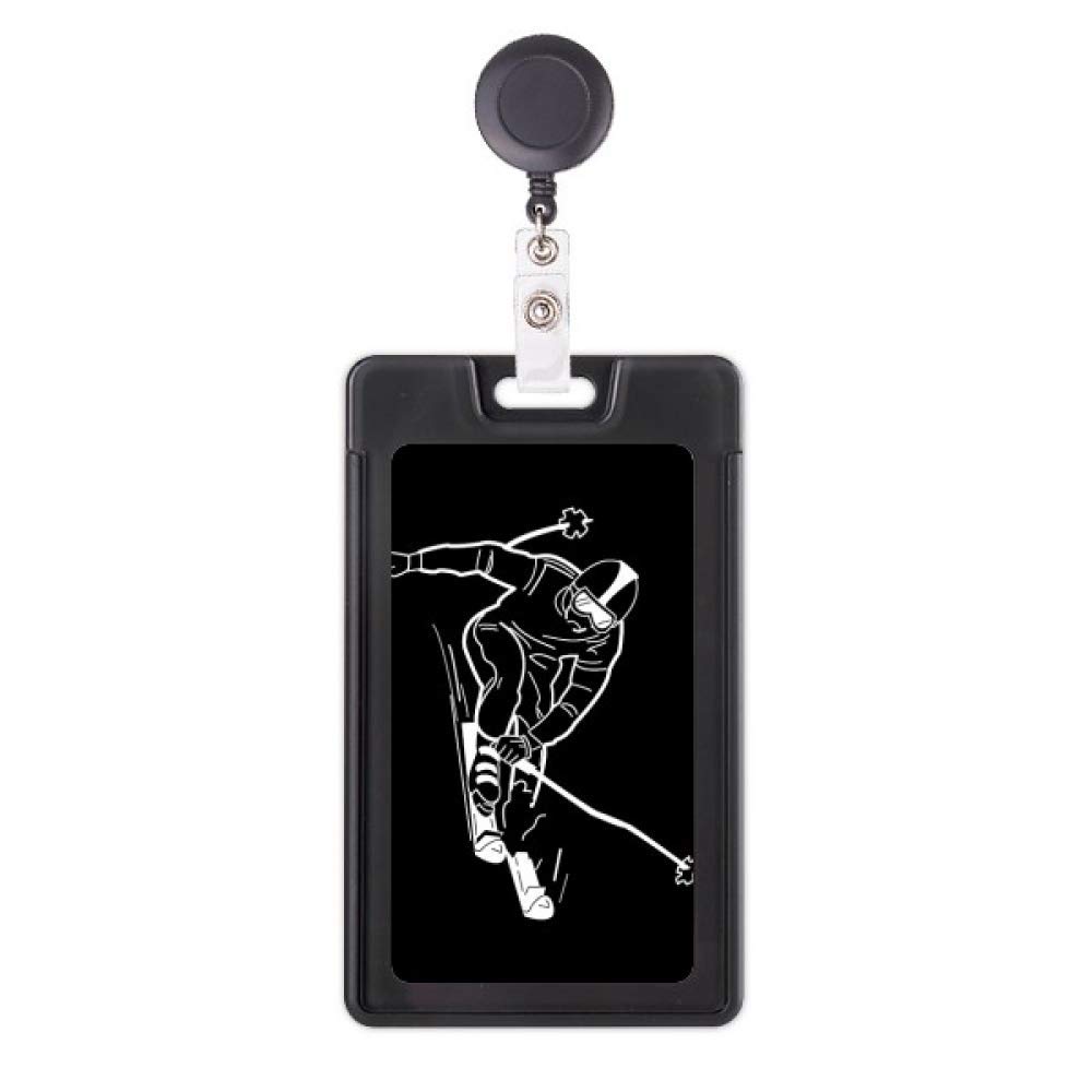 Porte-badge rétractable style ski pour pass de station et bureau - 5
