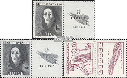 Sellos Checoslovaquia con panel decorativo 1947 de la serie Prophila Collection MNH