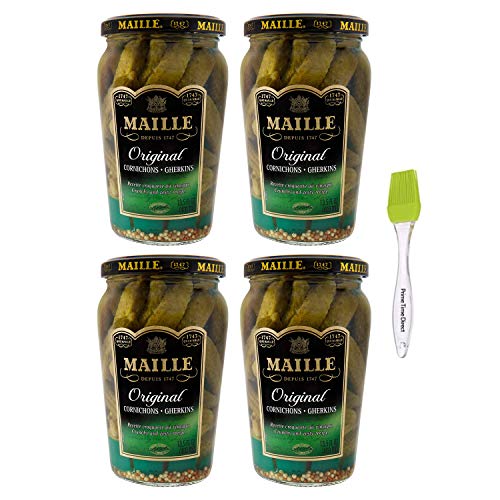 Maille Original Cornichons Gherkins, 13.5 oz (Pack of 4) with Prime Time Direct