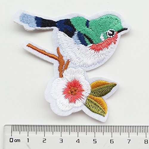 Chenkou Craft 20Pcs Random Embroidered Birds Assorted Iron-On Or Sew-On Embroidered Patch Motif Applique Woodpecker Hummingbirds Swallows Parrot(Birds/20Pcs) #TOP2